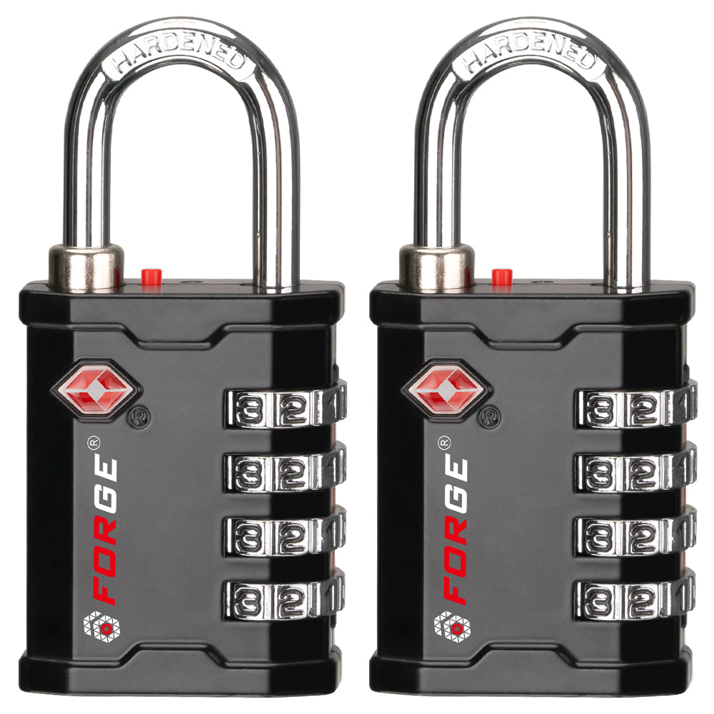 Heavy Duty TSA Approved Lock for Toolbox and Case with TSA006 Key, Black 2 Locks. Model 17067.