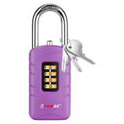 Combination Lock for Locker, 4-Digit Padlock with Code for Gym, School, Home & Work, Shackle Height: 1.77 in, 1-Pack, Model CL-42 purple