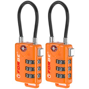 Forge TSA Approved Cable Luggage Lock with Easy-to-Read Dials, Orange 2 Locks