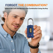 Forge 4-Digit Combination Padlock with Backup Keys (Short Shackle, Blue, 1 Pack)