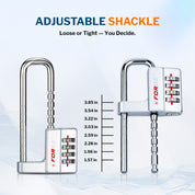 Cabinet LockCombination PadlockStainless Steel Gym Locker Lock Code Long Adjustable Shackle for Outdoor School Gym Sports lockers Fences Silver 1 pack