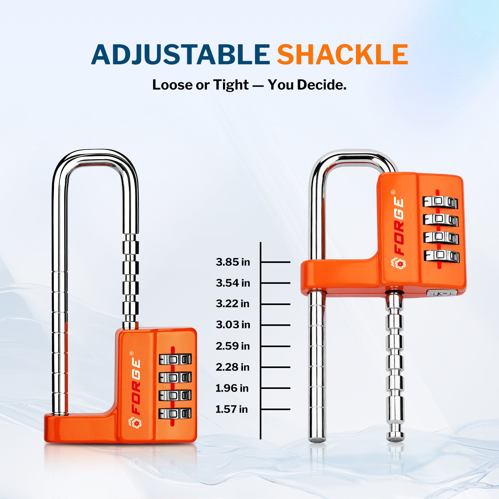 Cabinet LockCombination PadlockStainless Steel Gym Locker Lock Code Long Adjustable Shackle for Outdoor School Gym Sports lockers Fences Orange 1 pack