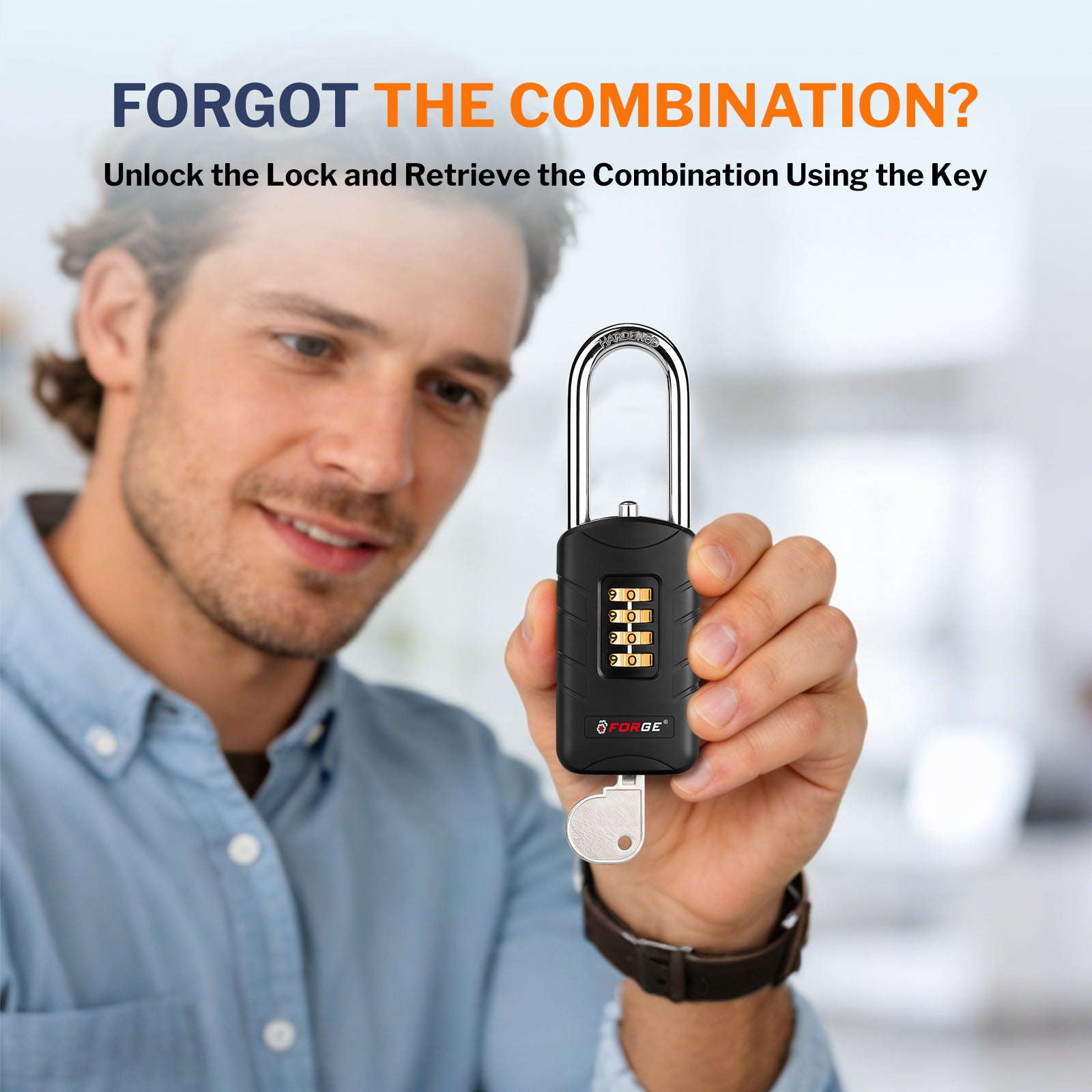 Combination Lock for Locker, 4-Digit Padlock with Code for Gym, School, Home & Work, Shackle Height: 2.52 in, 1-Pack, Model CL-42 Black