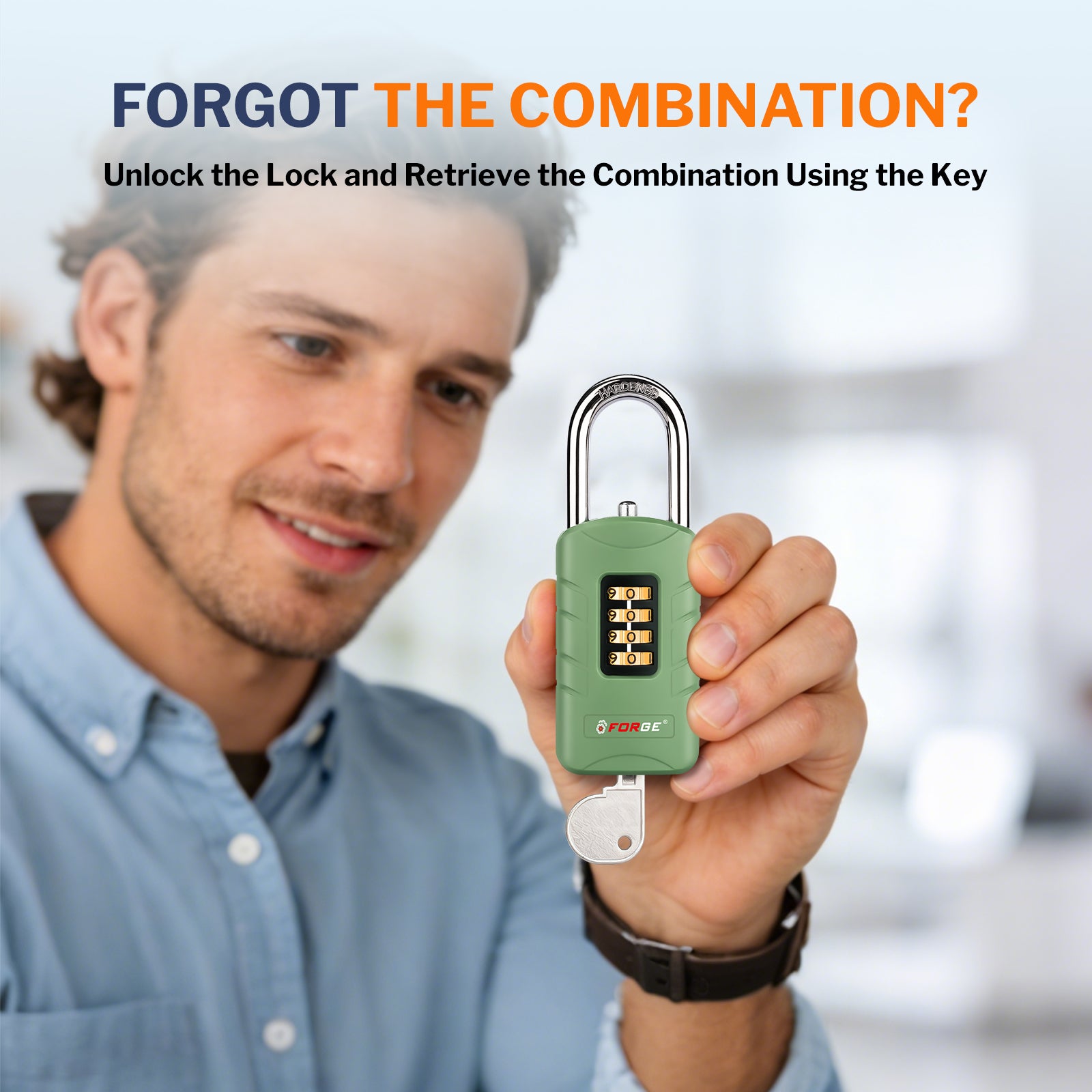 Combination Lock for Locker, 4-Digit Padlock with Code for Gym, School, Home & Work, Shackle Height: 1.77 in, 1-Pack, Model CL-42 Green