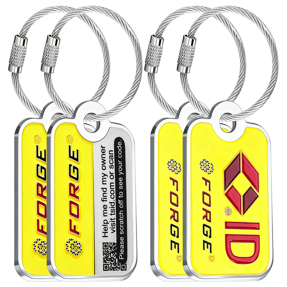 Forge TSID Lost and Found Luggage Tag - Yellow Big 4 Pack