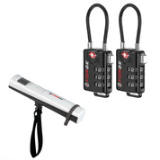 Forge Battery-Free Luggage Scale – Shake-to-Power Digital Portable Travel Weight Scale. 1 Scale and 2 Black TSA Locks