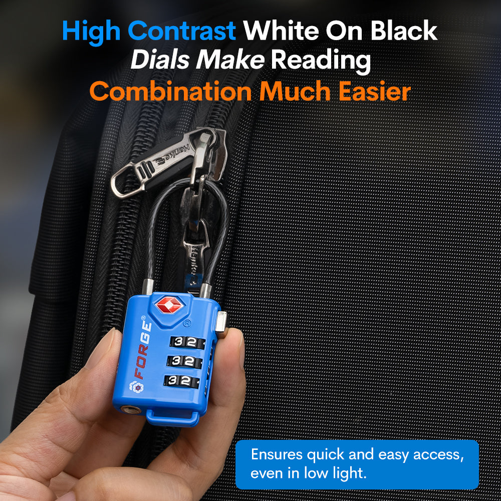 thumbnail image 2 of Miami CarryOn TSA Approved Luggage Lock – Keyed Padlock, Dark Blue (TLL03BL) 2 of 4
