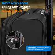 Forge TSA Approved Luggage Cable Lock with Anti-pick Dimple Keys(Black 15'', 2 Pack)