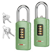 Forge 4-Digit Combination Padlock with Backup Keys (Short Shackle, Green, 2 Pack)