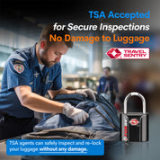 Candado para equipaje con llave con hoyuelos aprobado por la TSA: llave TSA006, candado ultraseguro de tamaño pequeño.