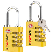 Candado de viaje TSA de doble apertura: acceso con llave o combinación, resistente.