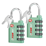 New431B_Dual-Opening TSA Approved Luggage Lock: Key or Combination Access, Heavy Duty. 2 Green Locks