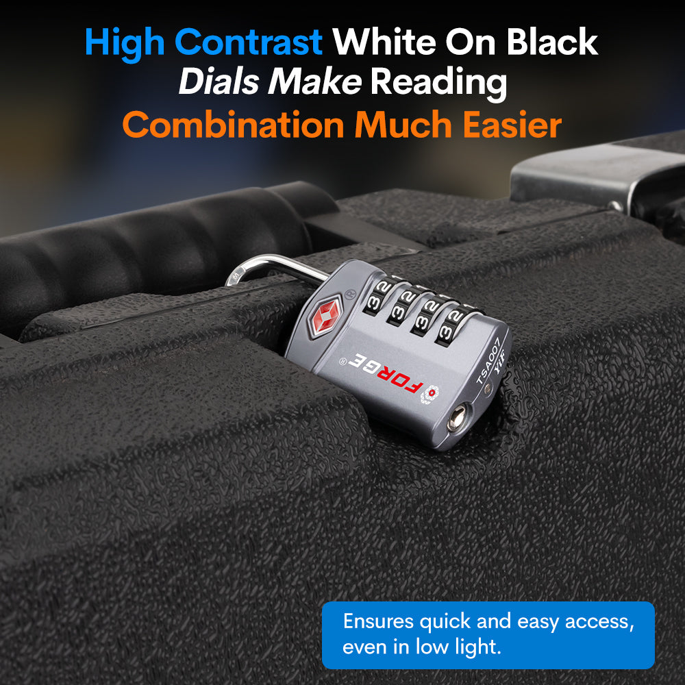 TSA Approved 4-Digit Combination Locks for Luggage and Suitcases. Open Alert, Alloy Body. 4 colors 4 pk.