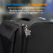 TSA Approved Cable Luggage Lock with Easy-to-Read Dials, Black 1 Lock