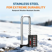 Cabinet LockCombination PadlockStainless Steel Gym Locker Lock Code Long Adjustable Shackle for Outdoor School Gym Sports lockers Fences balck 1 pack