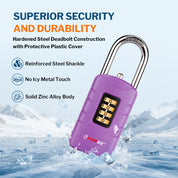Forge 4-Digit Combination Padlock with Backup Keys (Short Shackle, Purple, 1 Pack)