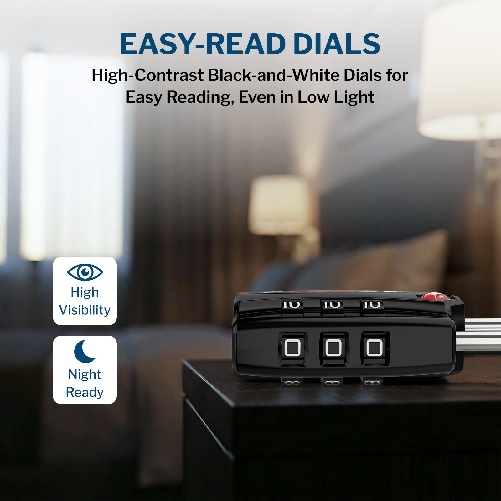 Candados para equipaje aprobados por la TSA: combinación de 3 dígitos, indicador de alerta abierta