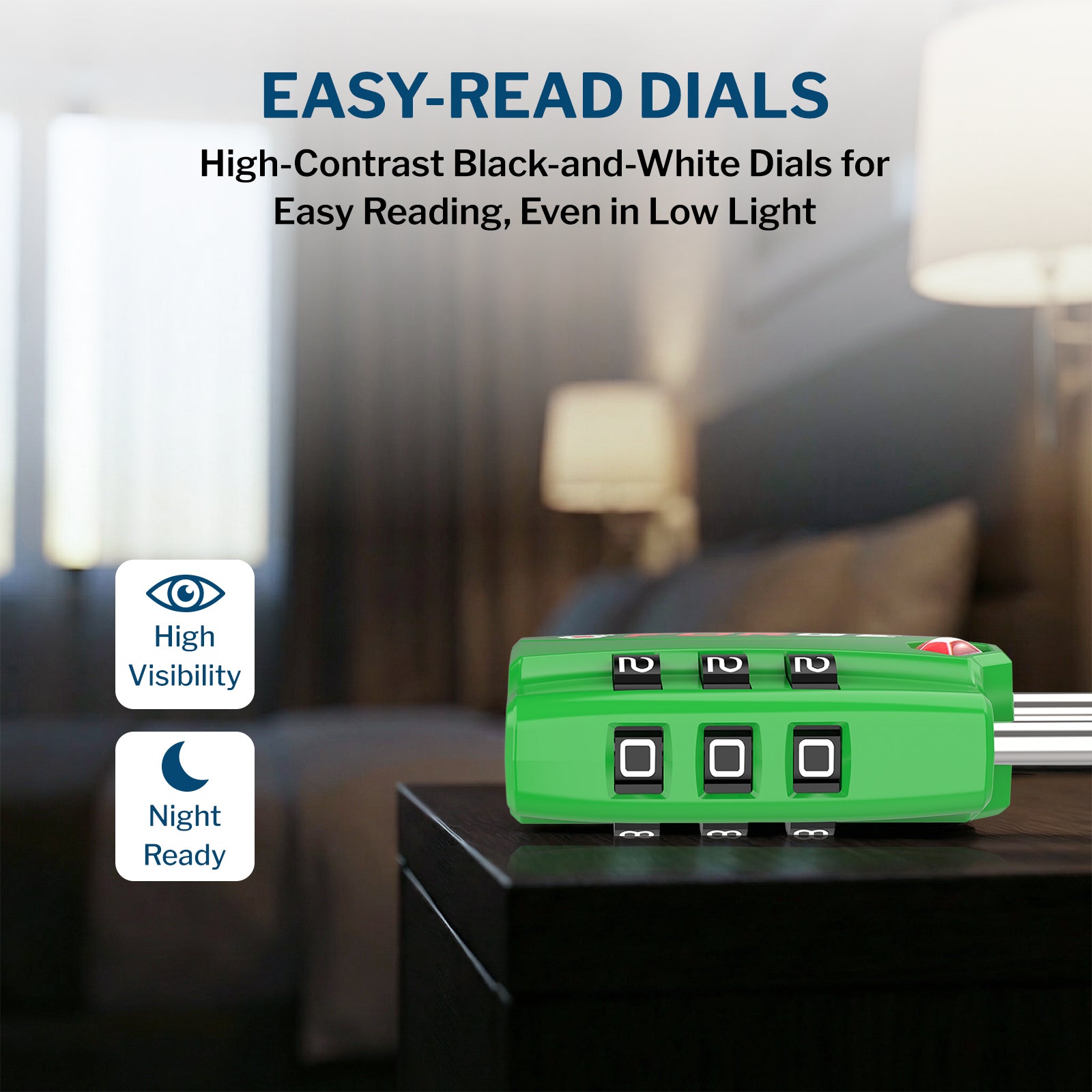 Candados para equipaje aprobados por la TSA: combinación de 3 dígitos, indicador de alerta abierta