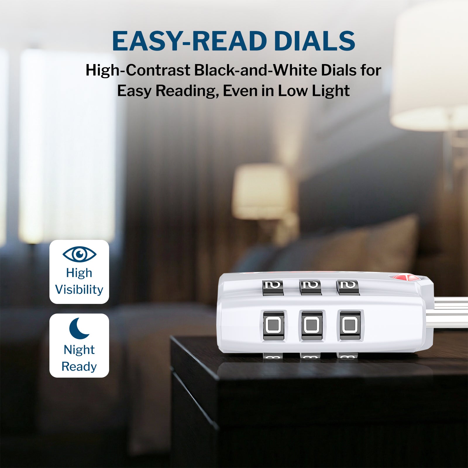 Candados para equipaje aprobados por la TSA: combinación de 3 dígitos, indicador de alerta abierta