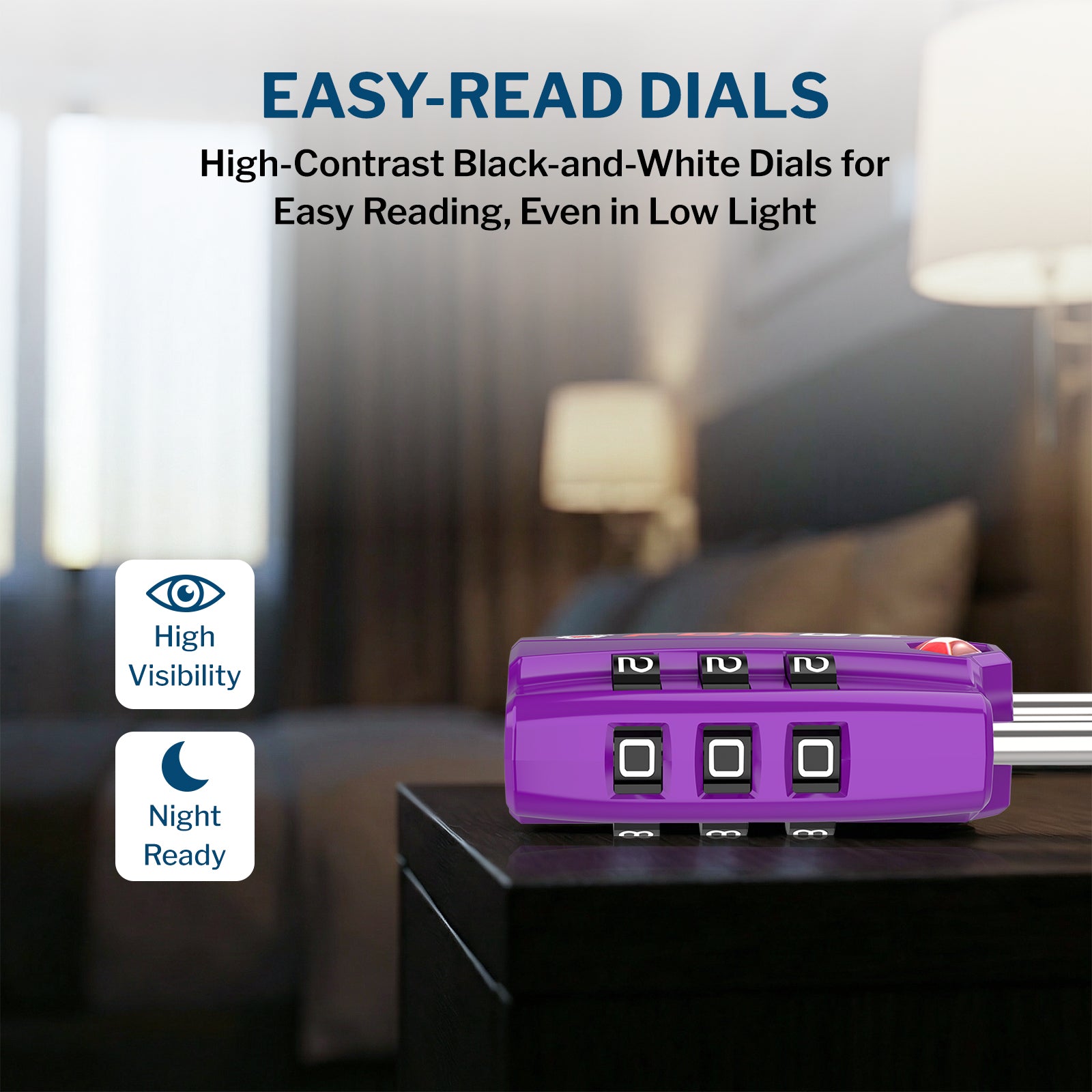 Candados para equipaje aprobados por la TSA: combinación de 3 dígitos, indicador de alerta abierta