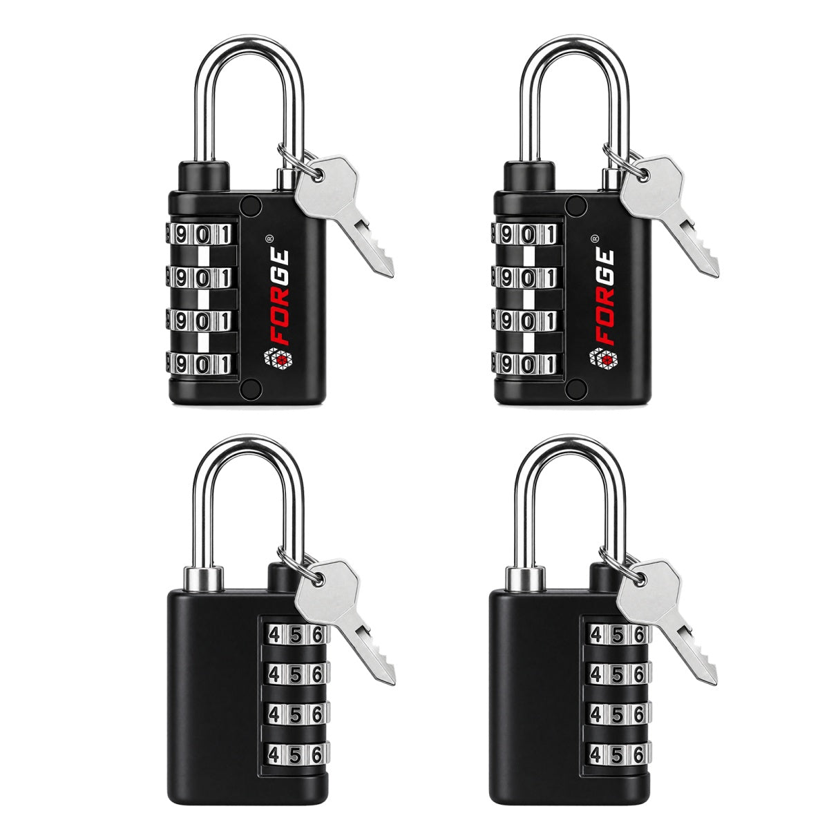 Twin Guard Dual-Access Lock - Heavy-Duty for Pelican Case, Toolbox, Suitcase, Camping. Black 4 Pack