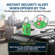 Candados para equipaje aprobados por la TSA: combinación de 3 dígitos, indicador de alerta abierta