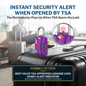 Candados para equipaje aprobados por la TSA: combinación de 3 dígitos, indicador de alerta abierta