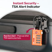 Forge 4-Digit TSA Cable Lock with Global TSID Luggage Tracking Tags (Orange, 2-Pack)