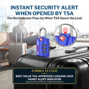 Candados para equipaje aprobados por la TSA: combinación de 3 dígitos, indicador de alerta abierta