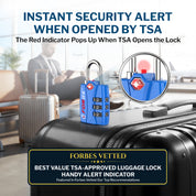 Candados para equipaje aprobados por la TSA: combinación de 3 dígitos, indicador de alerta abierta