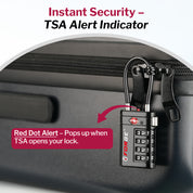 Forge 4-Digit TSA Cable Lock with Global TSID Luggage Tracking Tags (Black, 2-Pack)