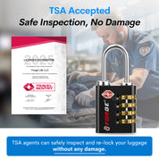Candado de viaje TSA de doble apertura: acceso con llave o combinación, resistente.
