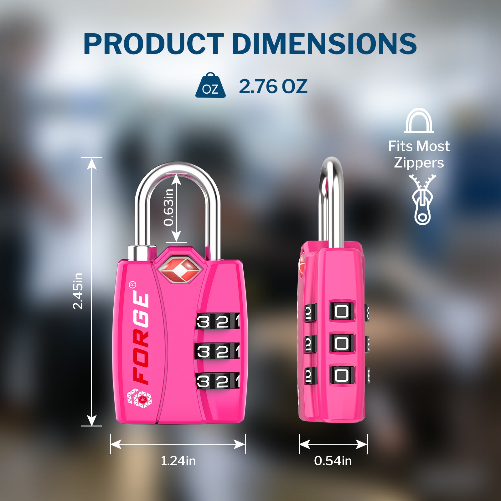Color Katelock Forge TSA Lock with Open Alert & Relock Protection | 4 Colors Pack