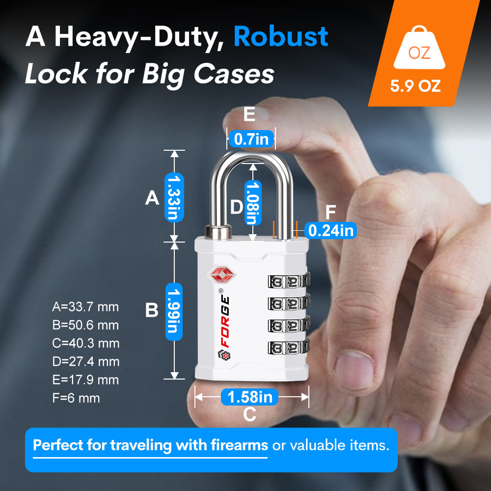 Heavy Duty TSA Approved  Lock for Tool Box and Case with TSA006 Key, White 1 Lock