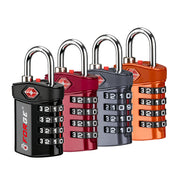 Forge Model Atlas 17019 Heavy Duty TSA Lock, 4-Digit & Open Alert, for Pelican Case, Gun Case, Locker (4 Colors Pack )