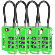 Forge TSA Approved Cable Luggage Lock with Easy-to-Read Dials, Green 4 TSA Locks.
