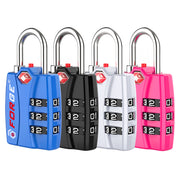 TSA-Approved Luggage Locks: 3-Digit Combination, Open Alert Indicator,Model 12022, 4 Color Locks #2