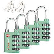 New431B_Dual-Opening TSA Approved Luggage Lock: Key or Combination Access, Heavy Duty. 2 Green Locks