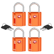 Candado para equipaje con llave de puntos aprobado por la TSA - Llave TSA006, candado pequeño ultraseguro. Naranja, 4 candados.