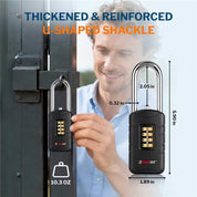 Combination Lock for Locker, 4-Digit Padlock with Code for Gym, School, Home & Work, Shackle Height: 2.52 in, 1-Pack, Model CL-42 Black