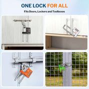 Cabinet LockCombination PadlockStainless Steel Gym Locker Lock Code Long Adjustable Shackle for Outdoor School Gym Sports lockers Fences Silver 1 pack