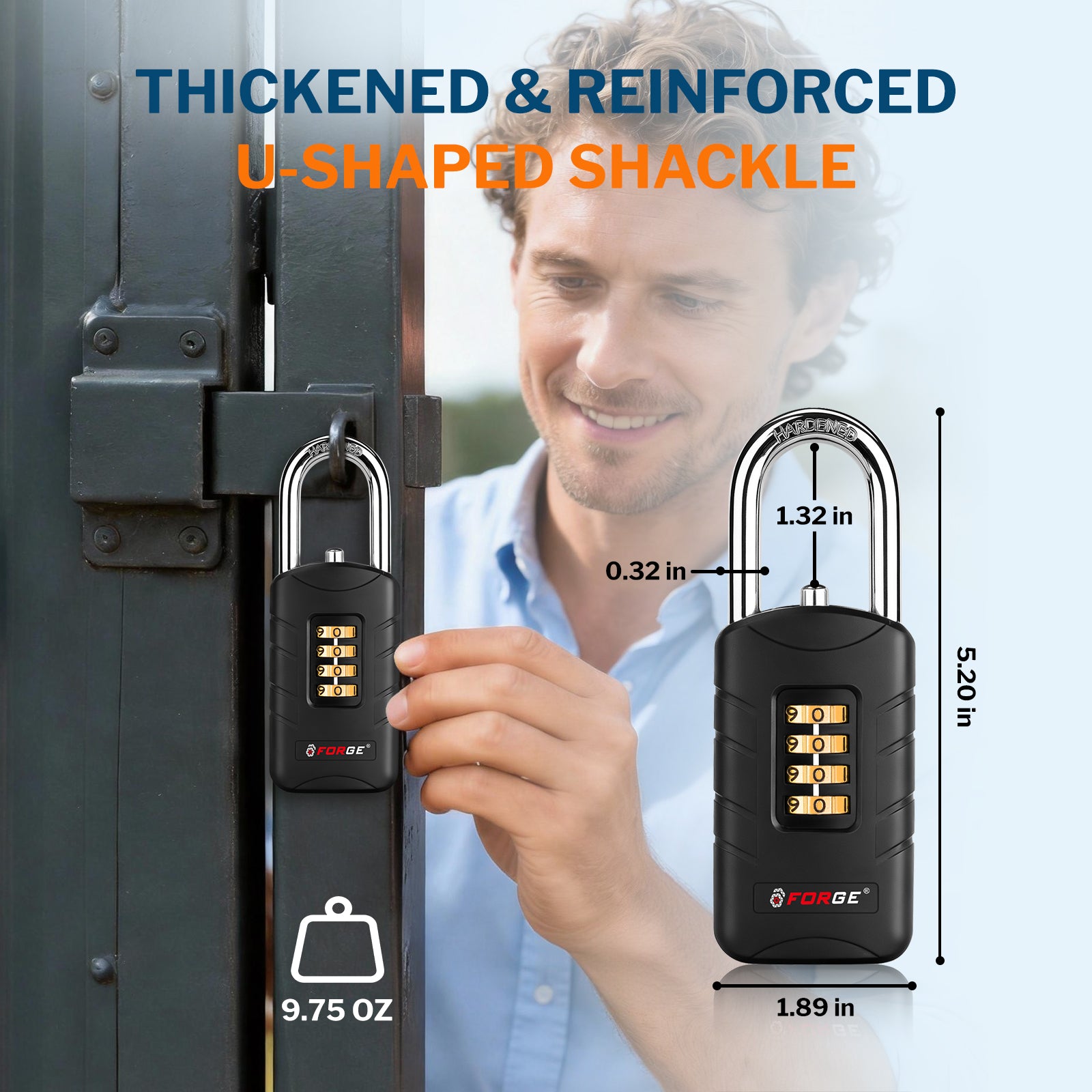 Combination Lock for Locker, 4-Digit Padlock with Code for Gym, School, Home & Work, Shackle Height: 1.77 in, 1-Pack, Model CL-42 Black