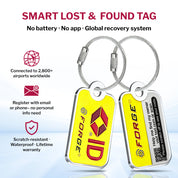Forge 4-Digit TSA Cable Lock with Global TSID Luggage Tracking Tags (Orange, 2-Pack)