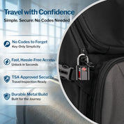 Candado para equipaje con llave de puntos aprobado por la TSA - Llave TSA006, candado pequeño ultraseguro. Negro, 8 candados.