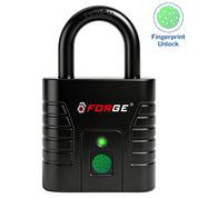 Forge Fingerprint Padlock, Unlock in Seconds – No App Needed Fingerprint Lock with All-Metal Build, Black 1 Pack