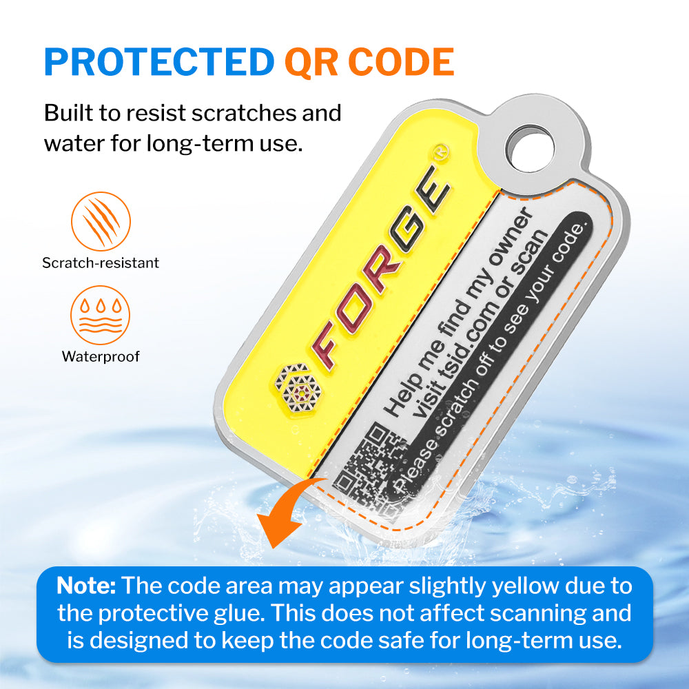 Forge TSID Travel Tag Lost and Found Luggage Tag - Yellow Big 2 Pack