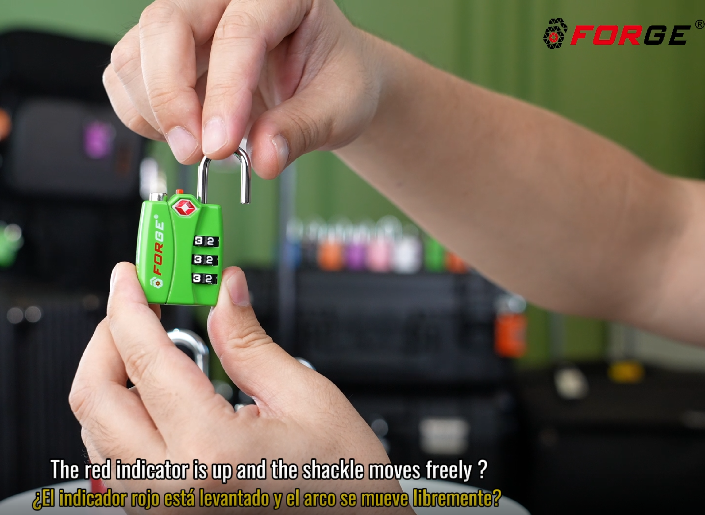 The red indicator is up and the shackle moves freely ?