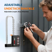 Cabinet LockCombination PadlockStainless Steel Gym Locker Lock Code Long Adjustable Shackle for Outdoor School Gym Sports lockers Fences balck 1 pack