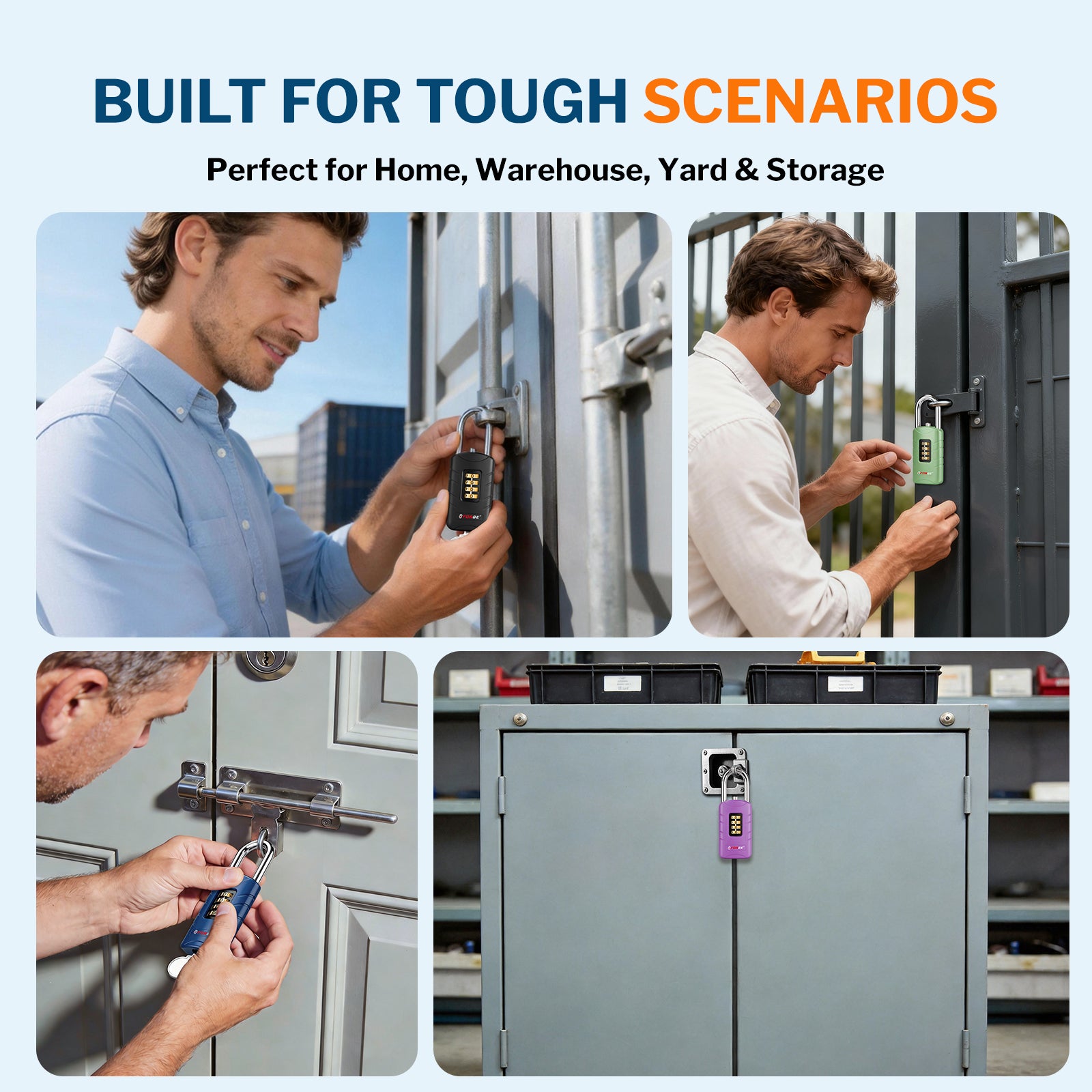 Combination Lock for Locker, 4-Digit Padlock with Code for Gym, School, Home & Work, Shackle Height: 1.77 in, 1-Pack, Model CL-42 Green