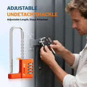 Cabinet LockCombination PadlockStainless Steel Gym Locker Lock Code Long Adjustable Shackle for Outdoor School Gym Sports lockers Fences Orange 1 pack